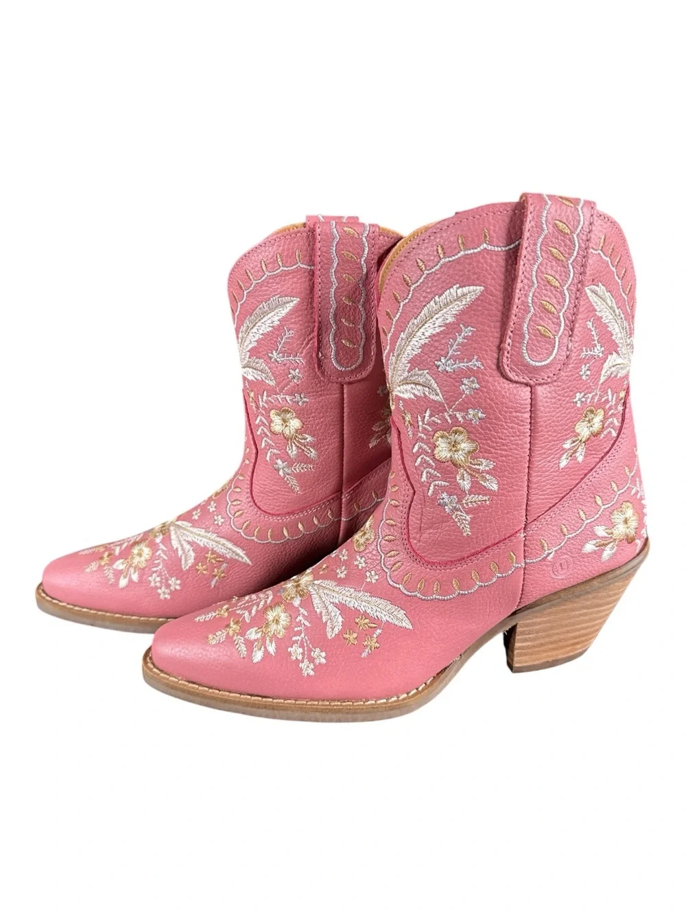 DINGO Primrose Pink Floral Ankle Western Bootie